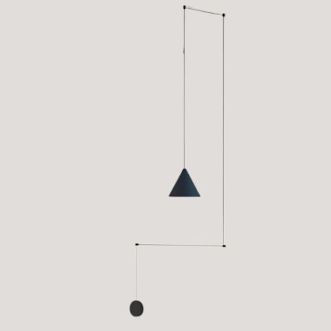 Lámpara de suspensión minimalista moderna con alambre decorativo a la vista