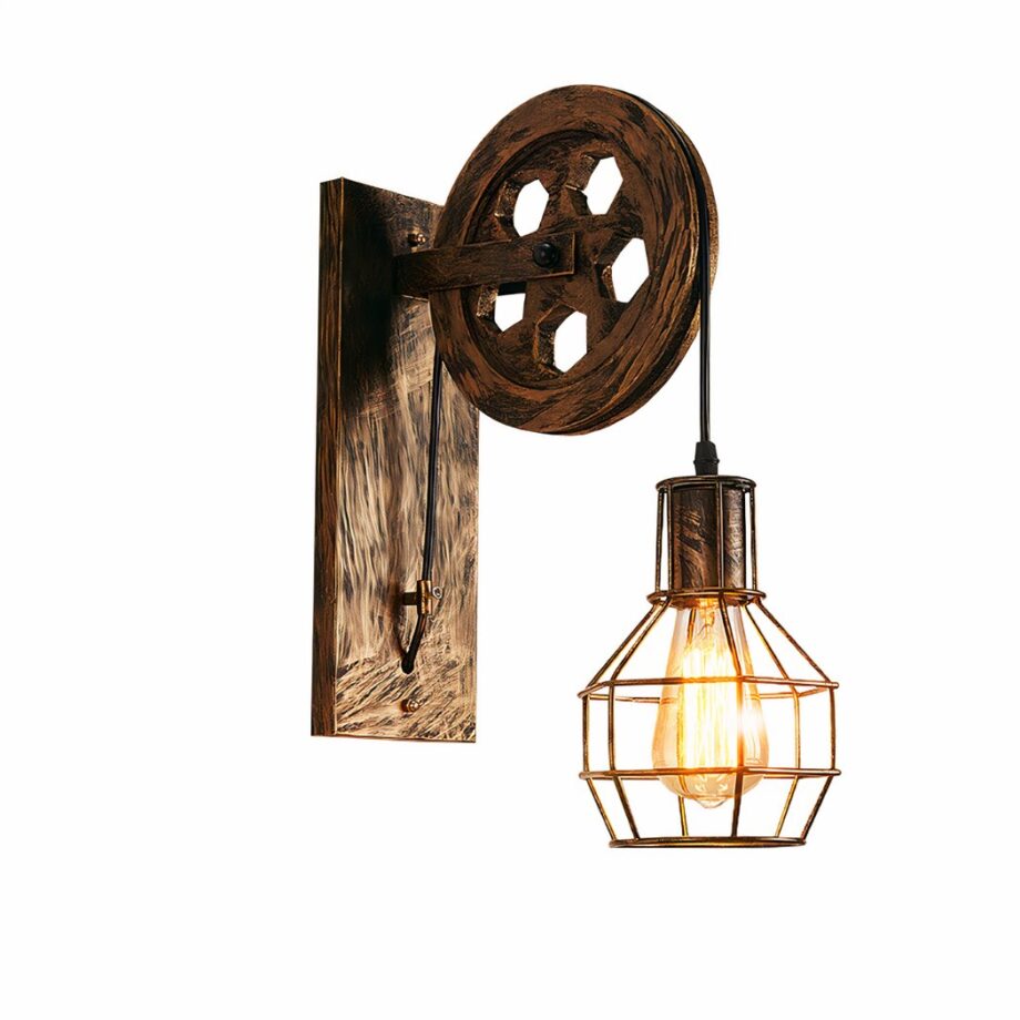 Aplique metálico vintage de estilo industrial Aplique metálico vintage de estilo industrial sobre fondo blanco