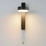 Aplique moderno con interruptor — detalle del acabado