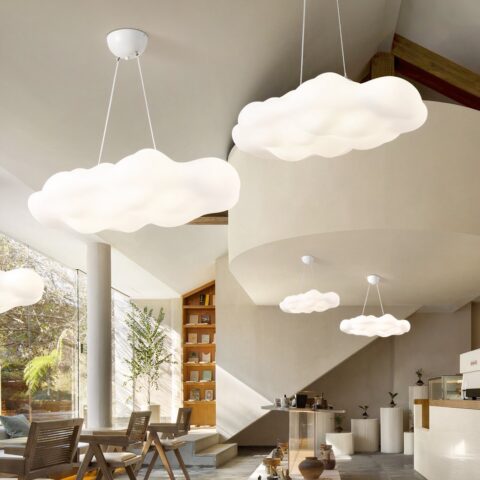 Lámpara colgante con forma de nube acrílica de diseño moderno, se puede colocar varias veces en una habitación.