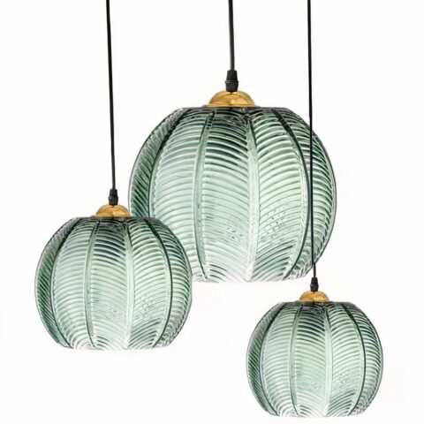 Lámpara colgante jungla de cristal de estilo nórdico en varios tamaños sobre fondo blanco