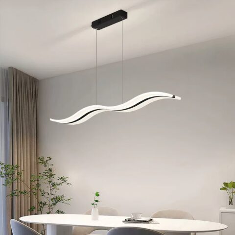 Lámpara de comedor LED de diseño nórdico con fondo gris