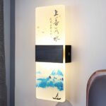 aplique LED japonés de acrílico con diseño paisajístico