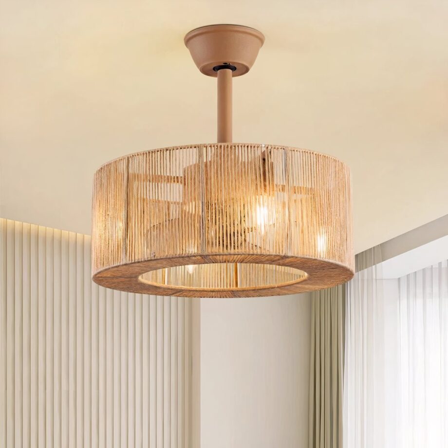 Farol de ventilador de techo de cuerda trenzada — vista principal