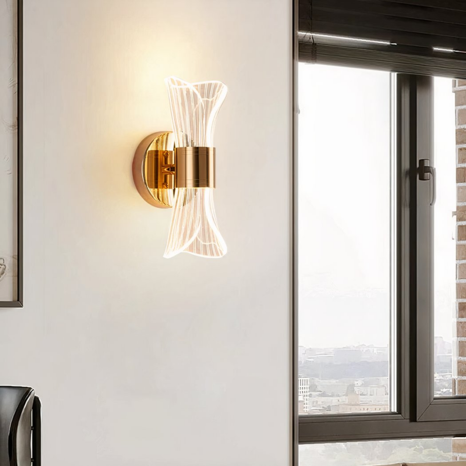 Lujoso aplique LED nórdico de aluminio y acrílico — detalle