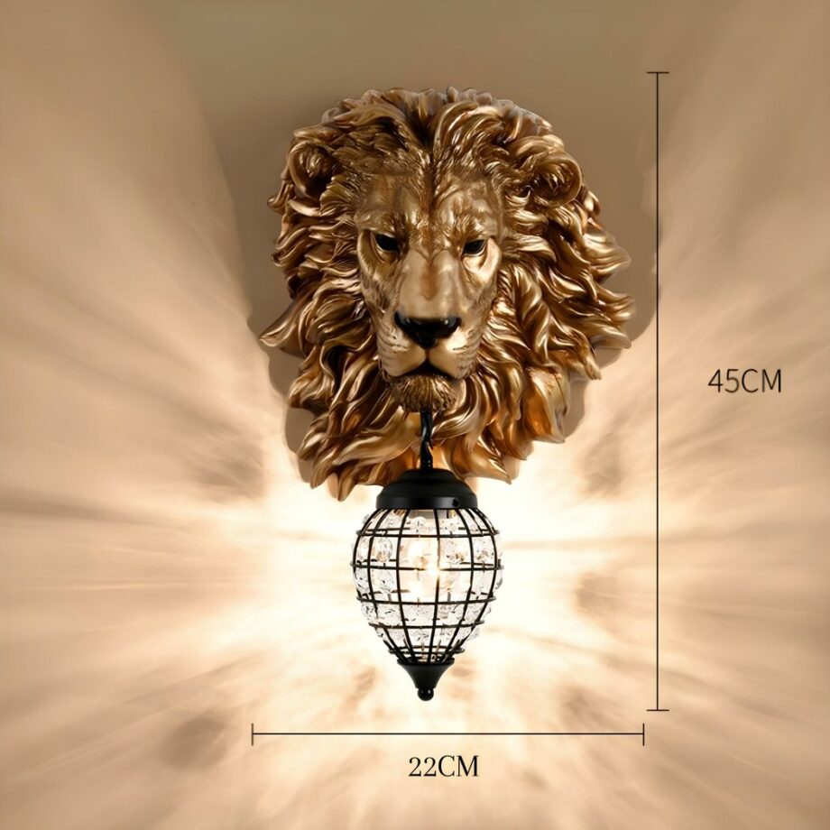 Aplique cabeza de león — vista en perspectiva
