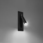 Aplique de pared orientable para cabecero en acero negro