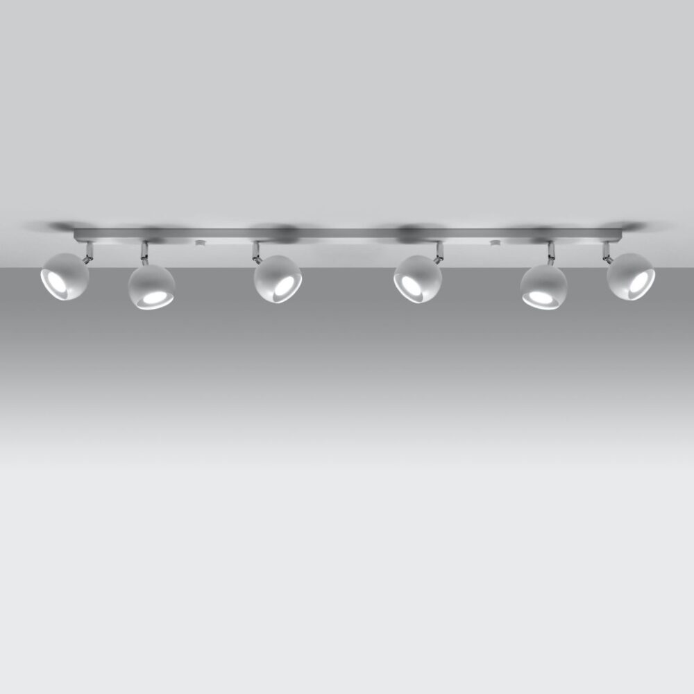 Lámpara de techo de diseño con focos orientables negro o blanco