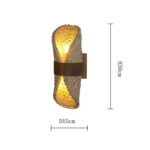 Diagrama de dimensiones de la lampara de pared de rota trenzada con 15cm de diametro y 30cm de alto