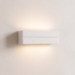 Aplique de pared de cerámica blanca rectangular calado