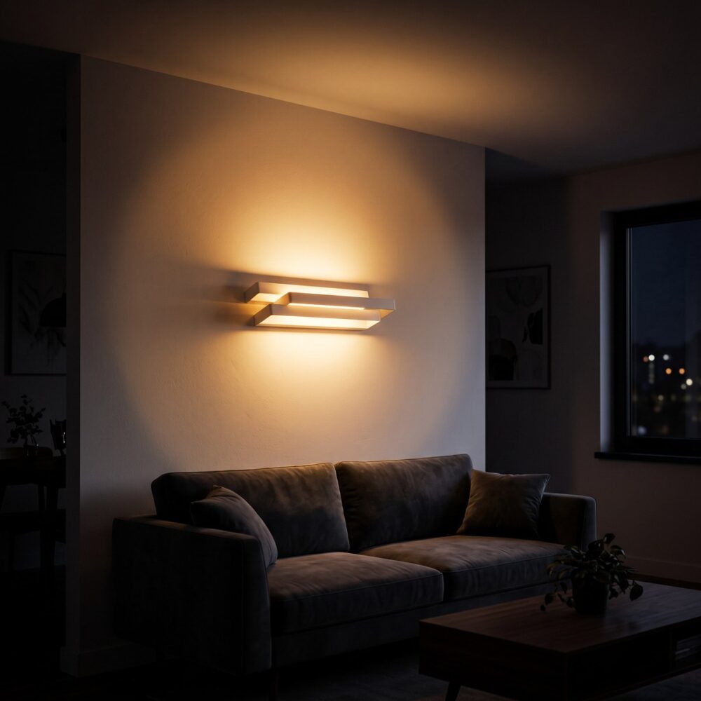 Aplique de pared de diseño en acero blanco