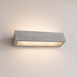 Aplique de pared industrial rectangular en hormigón gris