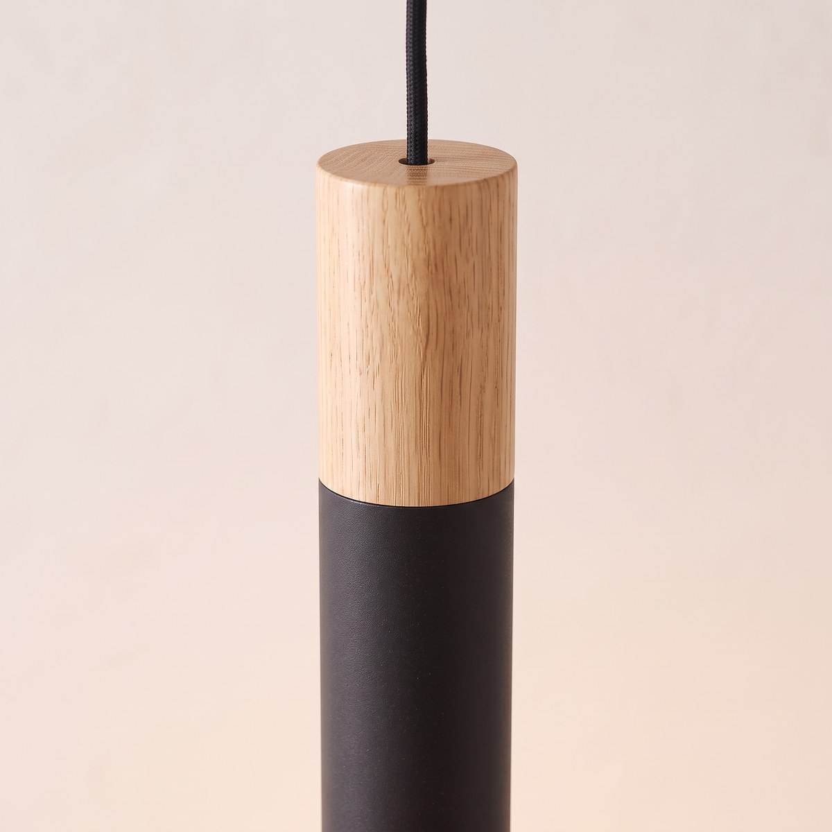Lámpara colgante minimalista de 3 luces en acero y madera